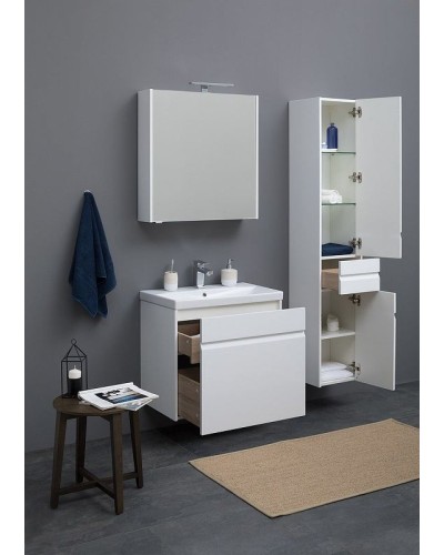 Шкаф пенал Aquanet Палермо 35 L 237410 подвесной Белый глянец