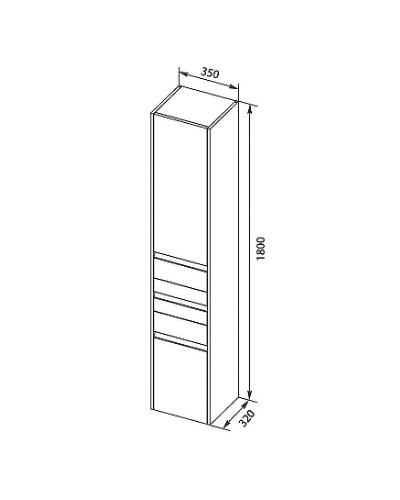 Шкаф пенал Aquanet Палермо 35 L 237410 подвесной Белый глянец