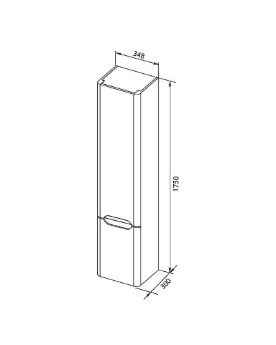 Шкаф пенал Aquanet София 35 L 207046 подвесной Белый глянец
