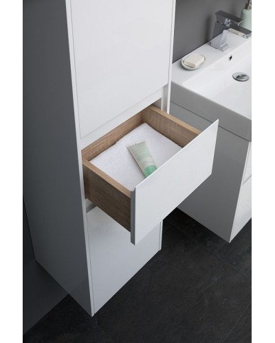 Шкаф пенал Aquanet Бруклин 35 L 209827 подвесной Белый