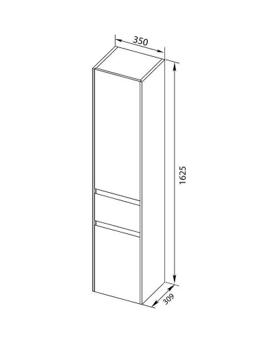 Шкаф пенал Aquanet Бруклин 35 L 209827 подвесной Белый