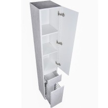 Шкаф пенал Style Line Атлантика 30 Люкс Plus СС-00002277 с бельевой корзиной Бетон крем