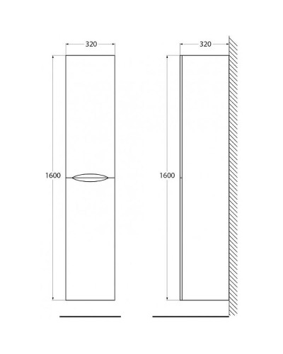 Шкаф пенал BelBagno Acqua 32 ACQUA-1600-2A-SC-PS-P подвесной Pino Scania