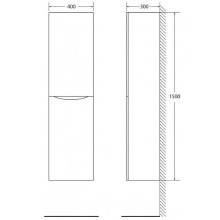 Шкаф пенал BelBagno Fly-Marino 40 FLY-MARINO-1500-2A-SC-RW-P-R подвесной Rovere Moro