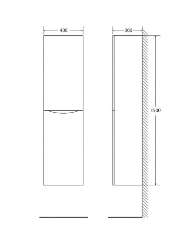 Шкаф пенал BelBagno Fly-Marino 40 FLY-MARINO-1500-2A-SC-RW-P-R подвесной Rovere Moro