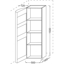 Подвесная колонна левосторонняя ледяной коричневый глянец Jacob Delafon Presquile EB1115G-N23