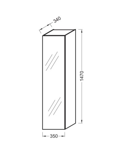 Пенал сливовый глянец с реверсивной зеркальной дверцей Jacob Delafon Odeon Up EB873-F26