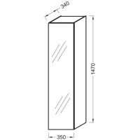 Пенал черный глянец с реверсивной зеркальной дверцей Jacob Delafon Odeon Up EB873-274