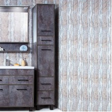 Шкаф пенал Бриклаер Чили 35 4627125415197 с бельевой корзиной Цемент