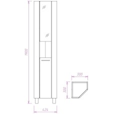 Шкаф пенал Onika Дюна 30.15 403036 угловой Белый