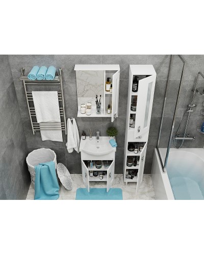 Шкаф пенал Onika Кристалл 30.18 403050 Белый