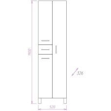 Шкаф пенал Onika Модерн 52.10 405208 Белый