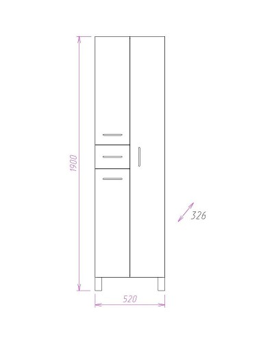 Шкаф пенал Onika Модерн 52.10 405208 Белый