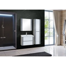 Шкаф пенал Onika Стоун 40.10 404012 подвесной Белый Светлый бетон