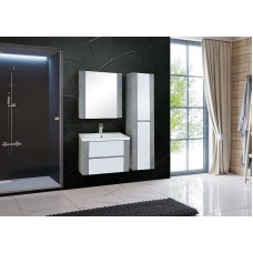 Шкаф пенал Onika Стоун 40.10 404012 подвесной Белый Светлый бетон