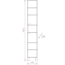 Шкаф пенал Onika Стоун 40.10 404012 подвесной Белый Светлый бетон