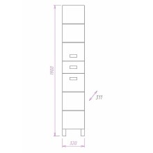 Шкаф пенал Onika Балтика 32.11 403214 Белый