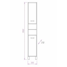 Шкаф пенал Onika Гамма 30.10 403042 Венге луизиана Ясень шимо светлый