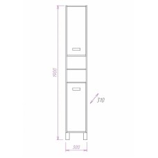 Шкаф пенал Onika Гамма 30.10 403042 Венге луизиана Ясень шимо светлый