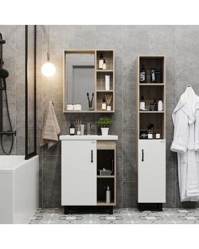 Шкаф пенал Onika Тимбер 30.01 403066 Белый матовый Дуб сонома