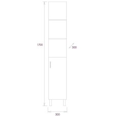 Шкаф пенал Onika Тимбер 30.01 403066 Белый матовый Дуб сонома