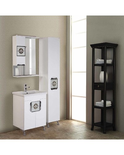 Шкаф пенал Onika Флорена 35.17 R 403517 с бельевой корзиной Белый