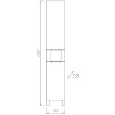 Шкаф пенал Onika Флорена 35.17 R 403517 с бельевой корзиной Белый