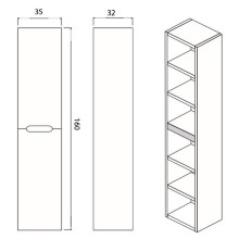 Шкаф пенал Creto Malibu 35 7-1035C подвесной Chocolate