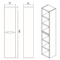 Шкаф пенал Creto Malibu 35 7-1035W подвесной White