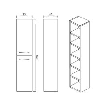 Шкаф пенал Creto Milano 35 50-1035SO подвесной Sorano