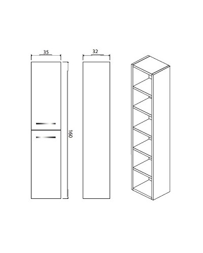 Шкаф пенал Creto Milano 35 50-1035SO подвесной Sorano
