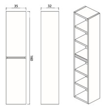 Шкаф пенал Creto Scala 35 3-1035W подвесной White