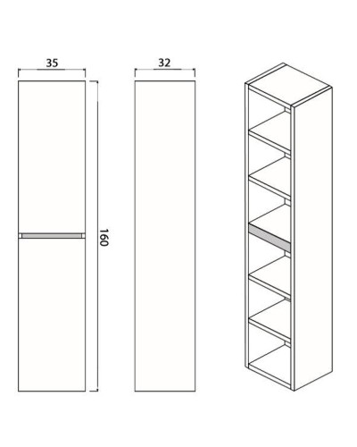 Шкаф пенал Creto Scala 35 3-1035W подвесной White