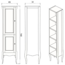 Шкаф пенал Creto Viva 43 13-TPW White