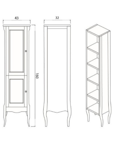 Шкаф пенал Creto Viva 43 13-TPW White