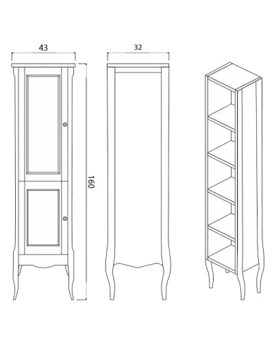 Шкаф пенал Creto Viva 43 L 13-TPO Olivine