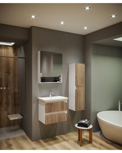 Шкаф пенал Grossman Инлайн 35 303506 Белый Дуб сонома