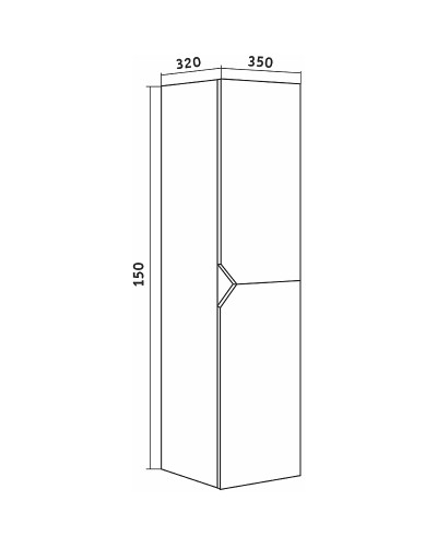 Шкаф пенал Grossman Инлайн 35 303506 Белый Дуб сонома