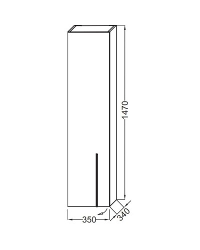 Пенал подвесной фактурный дуб L Jacob Delafon Nouvelle Vague EB3047G-E73