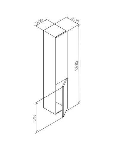 Пенал подвесной орех R Am.Pm Gem M90CHR0306NF