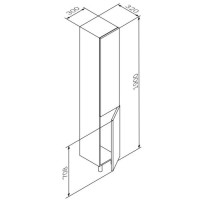 Пенал напольный орех R Am.Pm Gem M90CSR0306NF