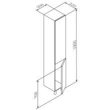 Пенал напольный орех R Am.Pm Gem M90CSR0306NF