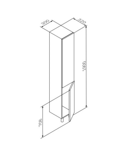 Пенал напольный орех R Am.Pm Gem M90CSR0306NF