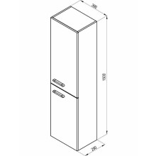 Шкаф пенал Ravak Chrome 39 L X000000542 подвесной Белый глянец