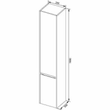 Шкаф пенал Aquanet Клио 35 274750 подвесной Белый глянец Дуб Веллингтон