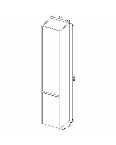 Шкаф пенал Aquanet Клио 35 274750 подвесной Белый глянец Дуб Веллингтон