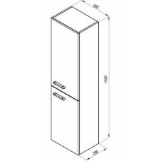 Шкаф пенал Ravak SB Chrome 39 L X000000966 подвесной Капучино Белый