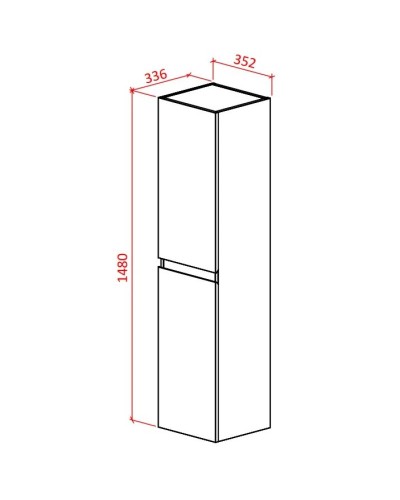 Пенал подвесной белый глянец/черный глянец Astra-Form Альфа 020412