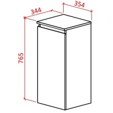 Полупенал подвесной белый глянец/черный глянец Astra-Form Альфа 020413