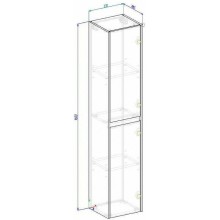 Шкаф пенал BelBagno Kraft 33 R KRAFT-1600-2A-SC-RT-R подвесной Rovere Tabacco